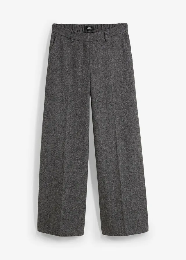 Pantalón de lana con patrón de espiga