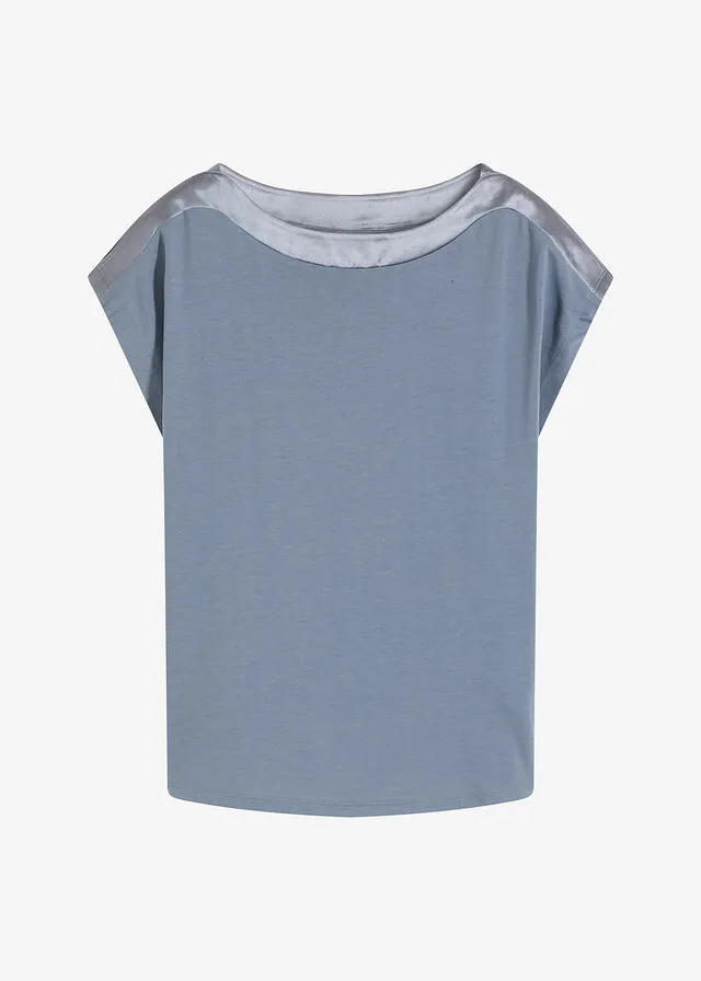 Camiseta con ribete de satén