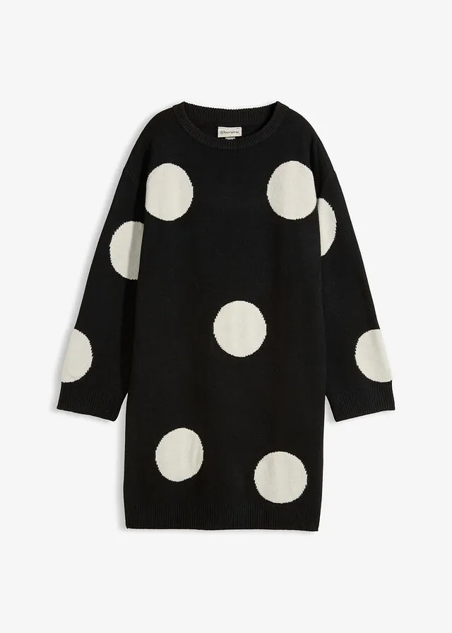 Vestido holgado de punto con lunares
