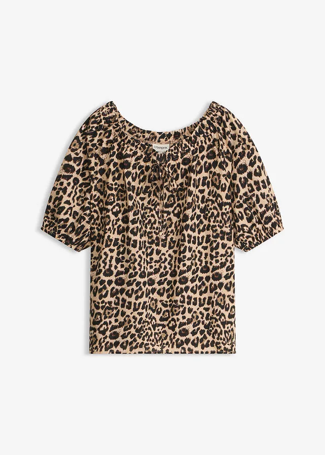 Blusa de manga corta de algodón orgánico puro