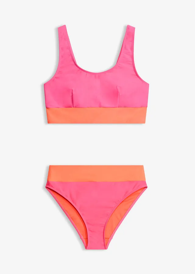 Bikini recatado tipo bustier (2 piezas)