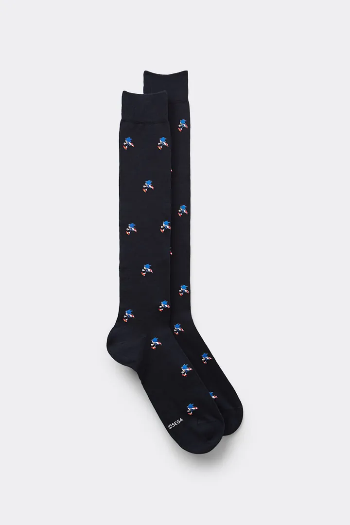 Intimissimi Calcetines Largos Algodón Estampado Sonic Hombre Azul Tamaño 40-41