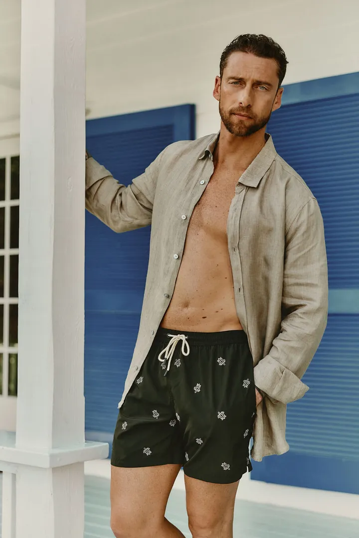Intimissimi Bañador Bóxer con Bordado de Tortugas Hombre Verde Tamaño L