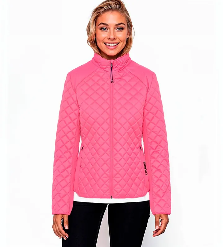 Colmar para mujer. 4230R-2XQ Chaqueta cortavientos acolchada rosa (40), Casual, Poliéster
