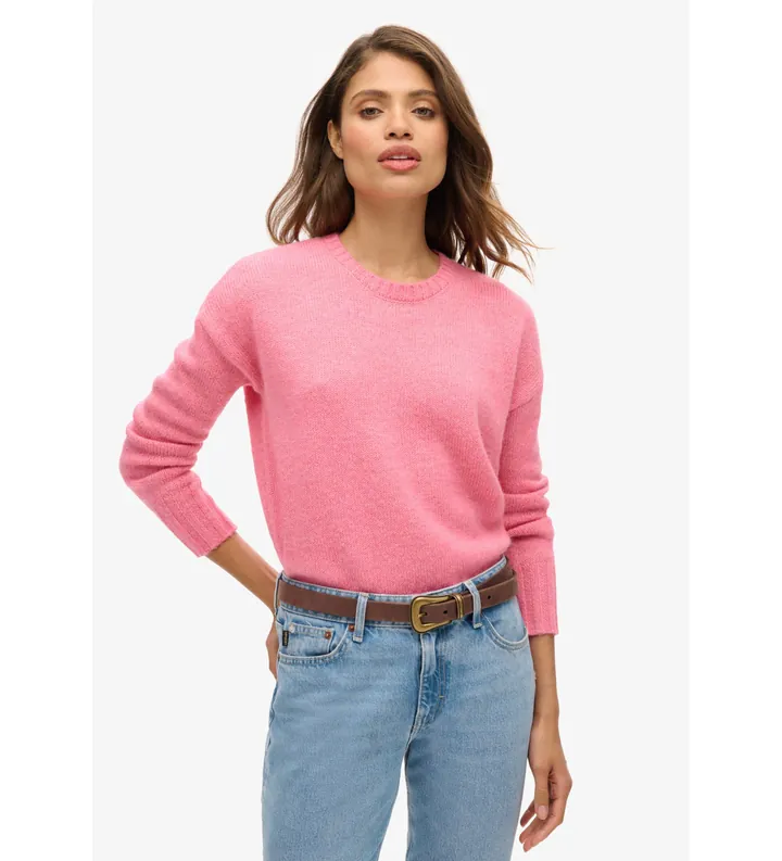 Superdry para mujer. W6110567A Jersey Essential rosa (L), Casual, Acrílico