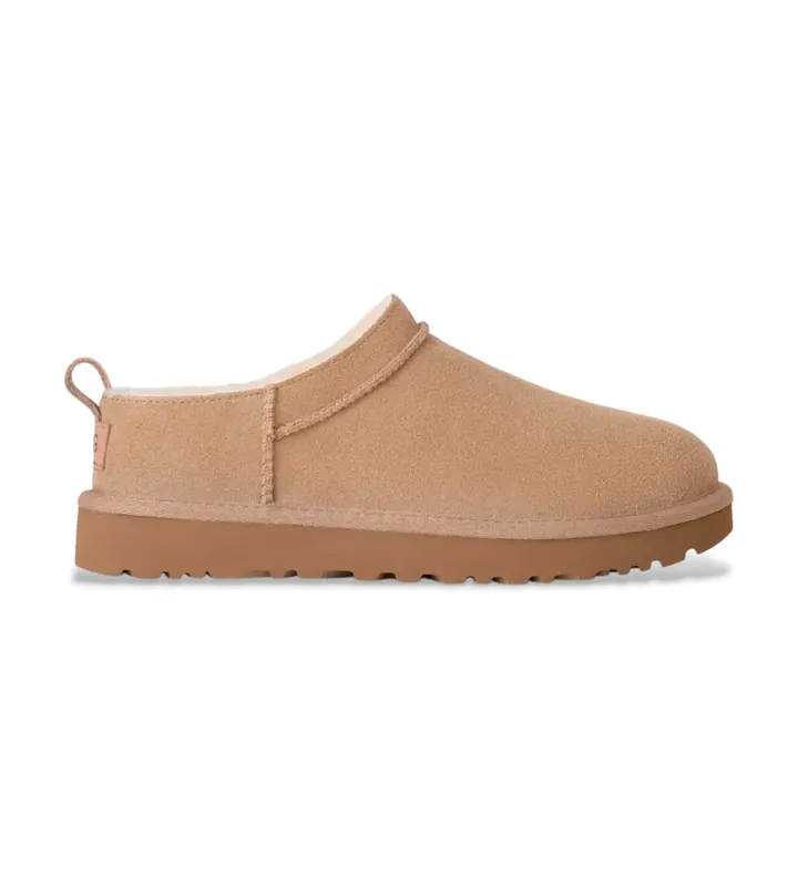 UGG para mujer. 1173891 Botines Classic Micro beige (38), Piel, Plano, Ninguno, Casual
