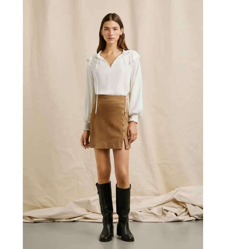 Pepe Jeans para mujer. PL9011881 Falda Sonna beige (L), Casual, Piel