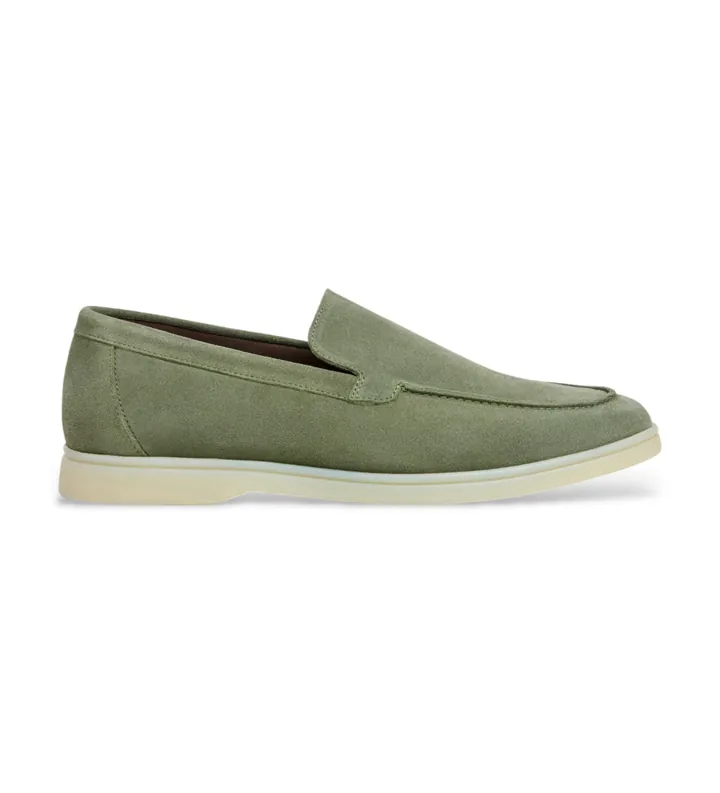 Hackett London para hombre. HMS200109 Mocasines de Piel Martin Plain verde (45), Plano, Ninguno, Casual