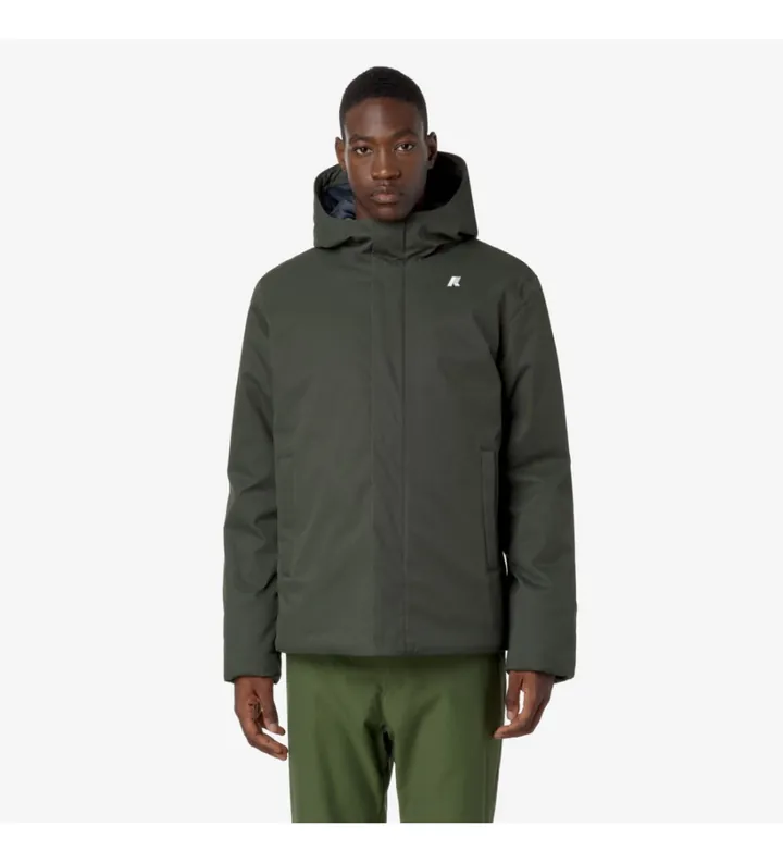 K-way para hombre. K8133DW Chaqueta Jacko Twill Marmotta verde (S), Casual, Poliéster