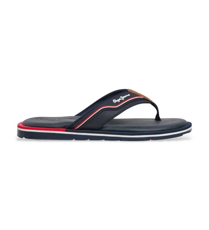 Pepe Jeans para hombre. PMS900005 Sandalia Barrel Club marino (40), Plano, Ninguno, Beachwear