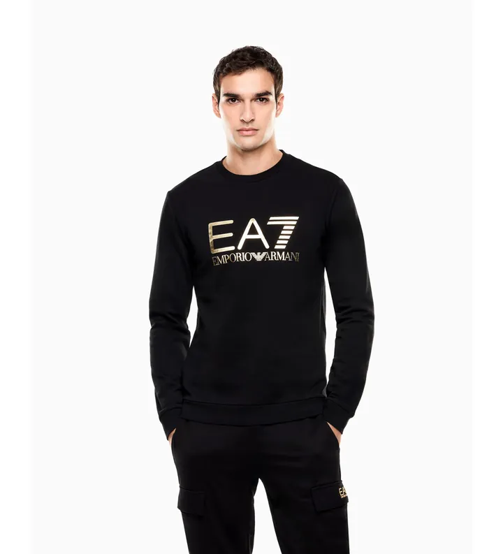 EA7 para hombre. 7M002278_AF22266 Sudadera Core negro (3XL), Casual, Algodón