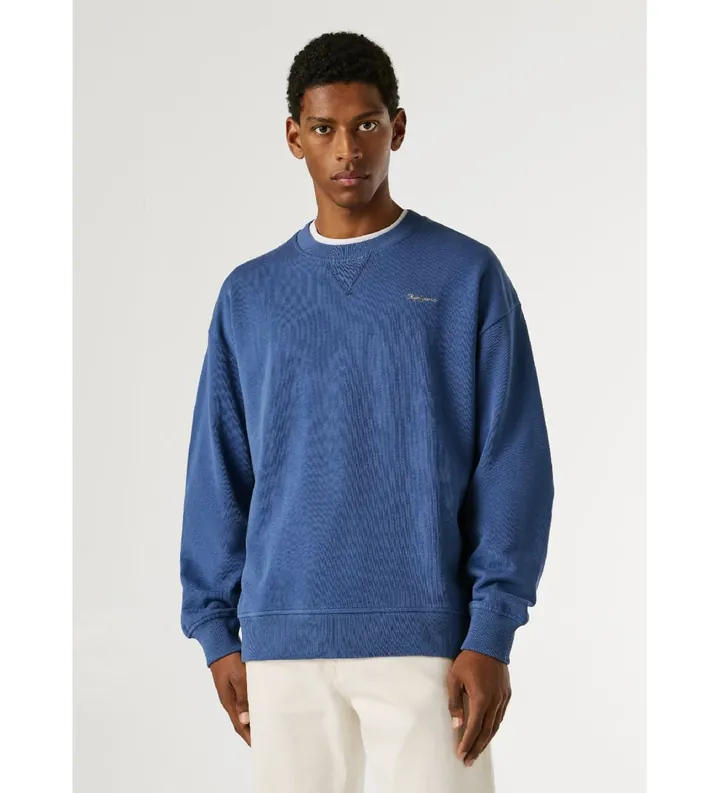 Pepe Jeans para hombre. PM5800154 Sudadera Geo Small Logo marino (L), Casual, Algodón
