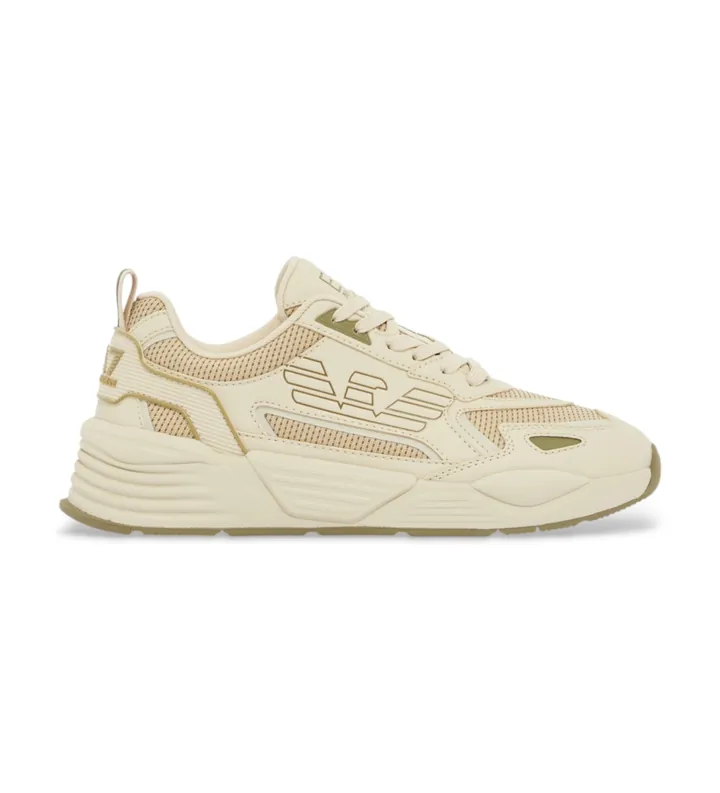 EA7 unisex. 7X000306_AF23595 Zapatillas Ace Runner Special beige (40 2/3), Plano, Cordones, Casual, Deportivo