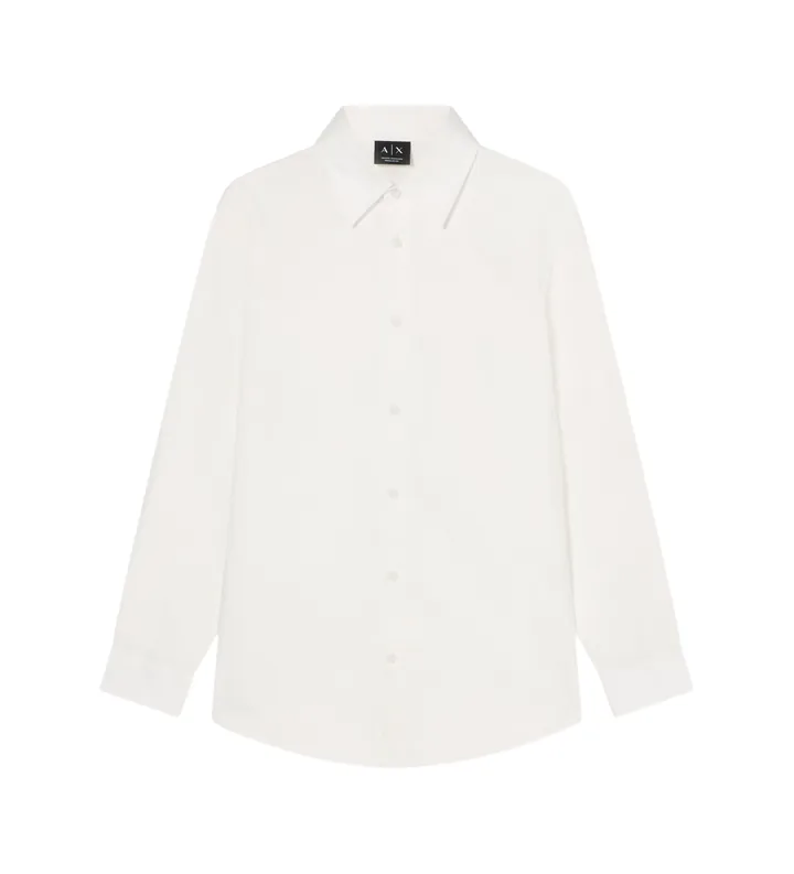 A|X Armani Exchange para hombre. XM002263AF13131F0206 Camisa Diagonal Lettering J blanco (L), Casual, Algodón, Manga larga