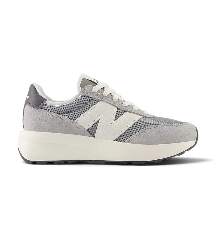 New Balance para mujer. GS370V1 Zapatillas 370 gris (36), Tela, Plano, Cordones, Casual