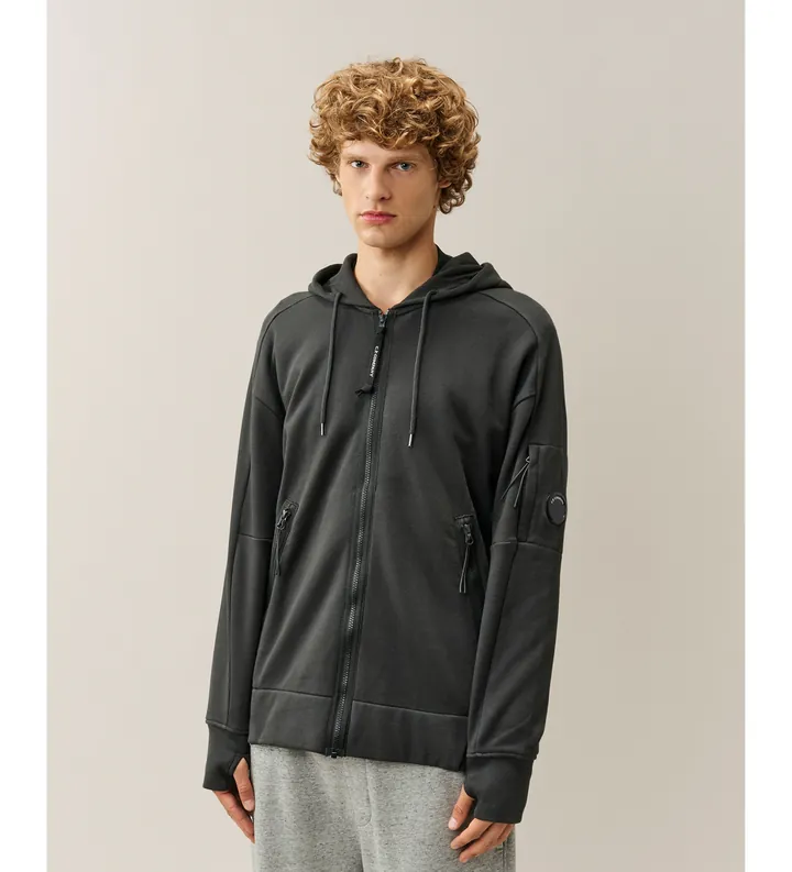 C.P. Company para hombre. 21CMSS716A005086W Sudadera Lens Zip negro (L), Casual, Algodón