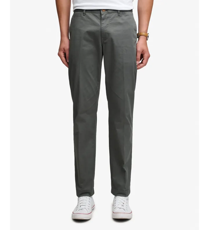 Superdry para hombre. M7011418A Pantalón Chino Premium Regular verde (30/32), Casual, Algodón