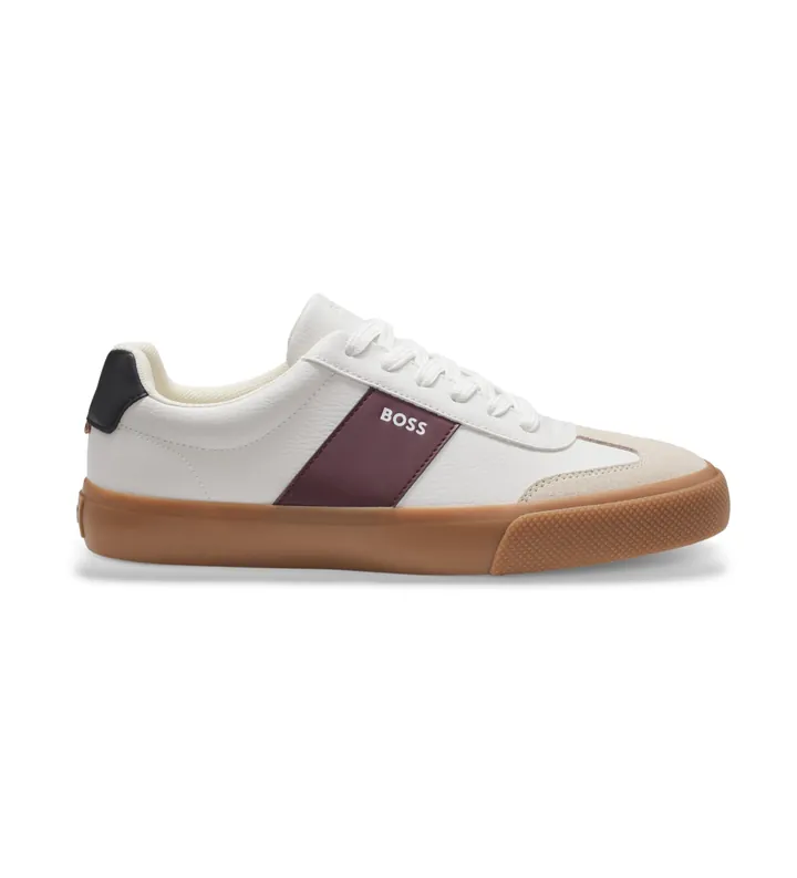 BOSS para hombre. 50557852 Zapatillas Aiden blanco (42), Plano, Cordones, Casual