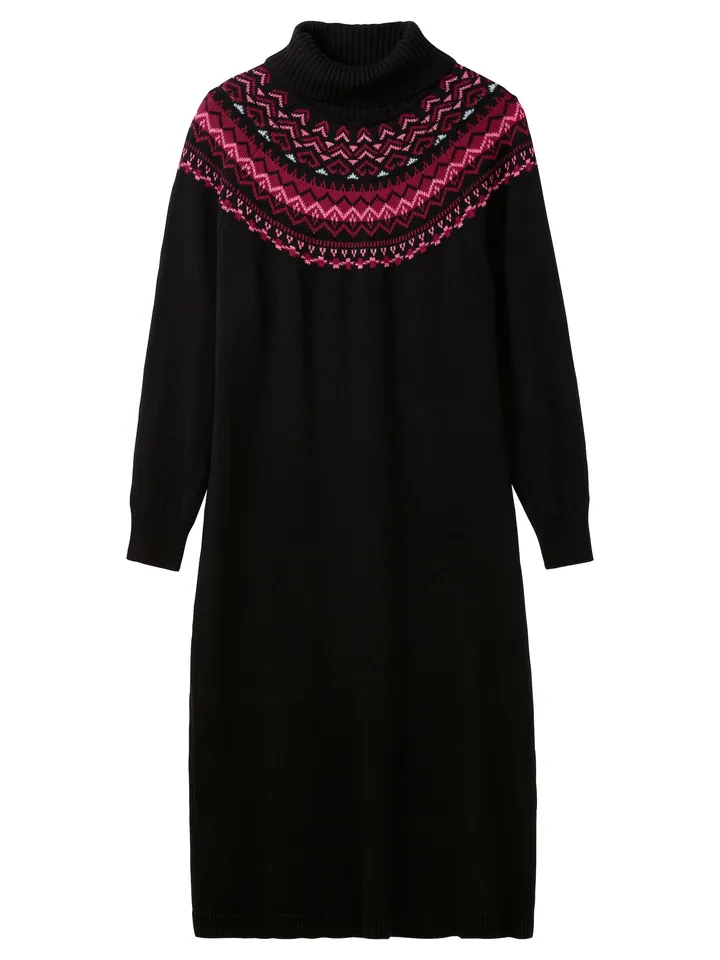 SHEEGO Vestido de punto frambuesa / altrosa / negro / blanco
