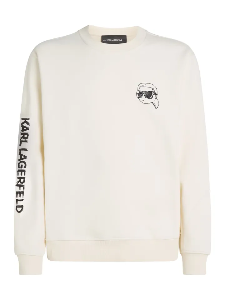 Karl Lagerfeld Sudadera 'Ikon'  crema / negro