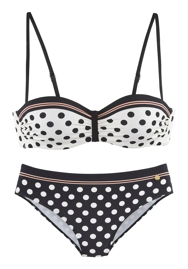 LASCANA Bikini naranja / negro / blanco
