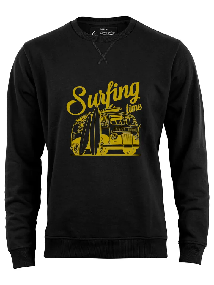 Cotton Prime Sudadera 'Surfing Time'  amarillo / negro