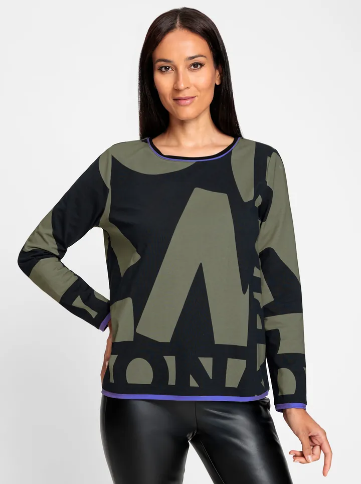 heine Sudadera oliva / lila / negro