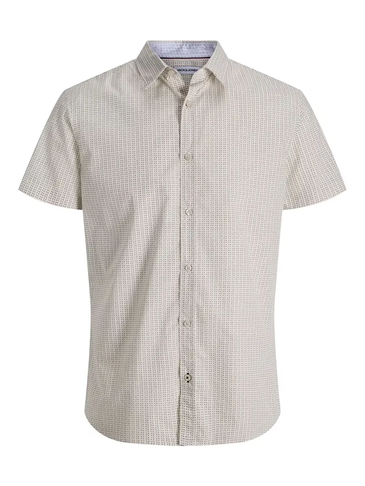 JACK & JONES Camisa  chamois / marrón / blanco