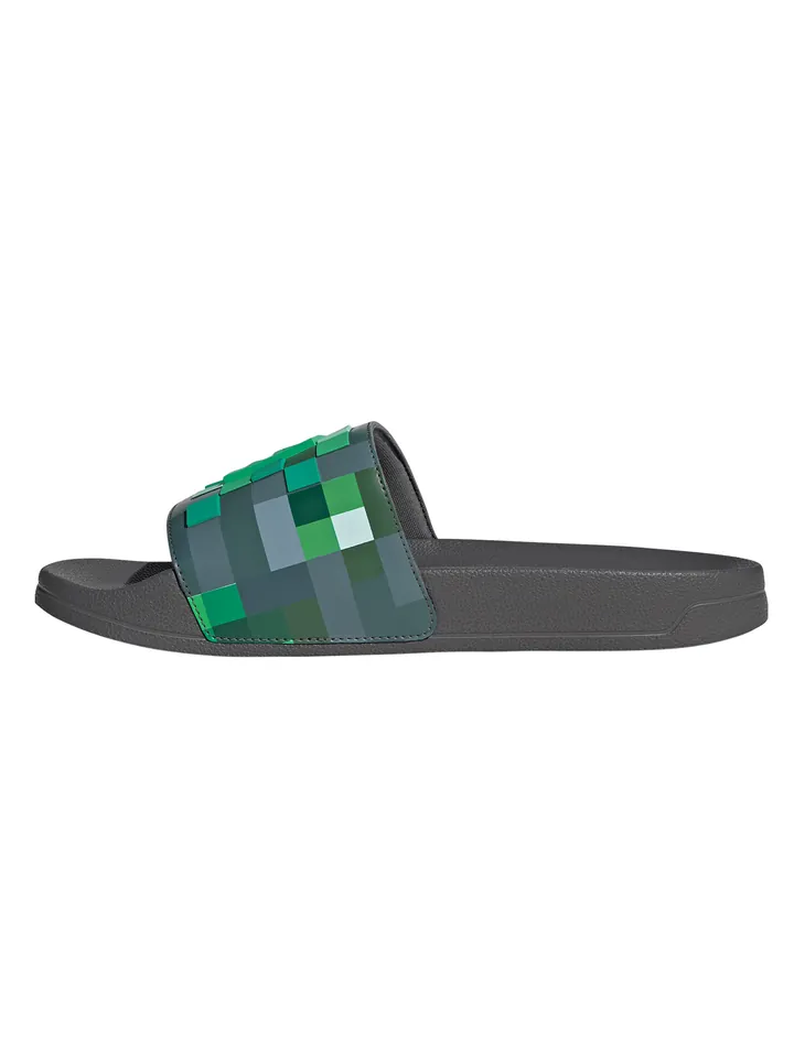 ADIDAS SPORTSWEAR Zapatos para playa y agua 'ADILETTE SHOWER - MINECRAFT' antracita / verde claro / verde oscuro / blanco