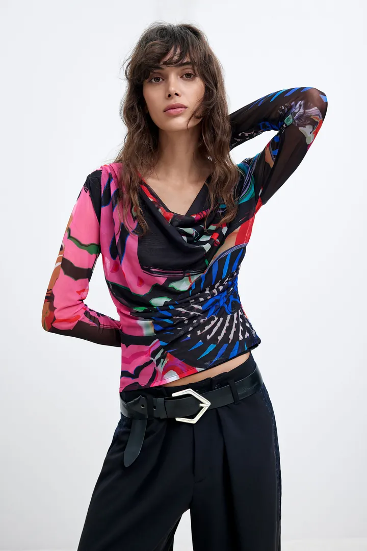 Desigual, Camiseta Punto Estampado M. C. Lacroix, Mujer, Poliester, L