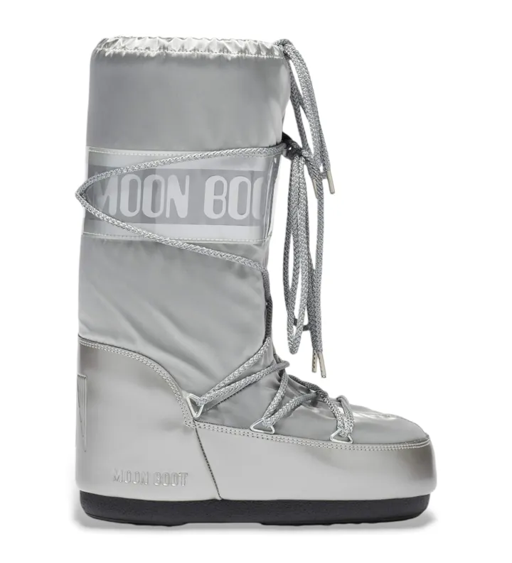 Moon Boot para mujer. 80D1401680 Botas Icon Glance plateado (35/38), Plata, Plano, Ninguno, Casual, Nieve