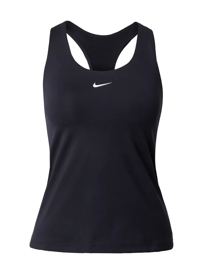 NIKE Top deportivo 'SWOOSH' negro / blanco