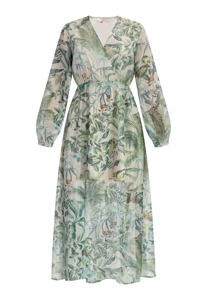 IZIA Vestido oro / esmeralda / jade / blanco natural