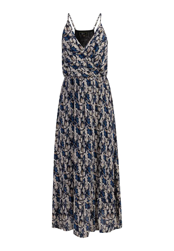 faina Vestido beige / ecru / azul / azul noche