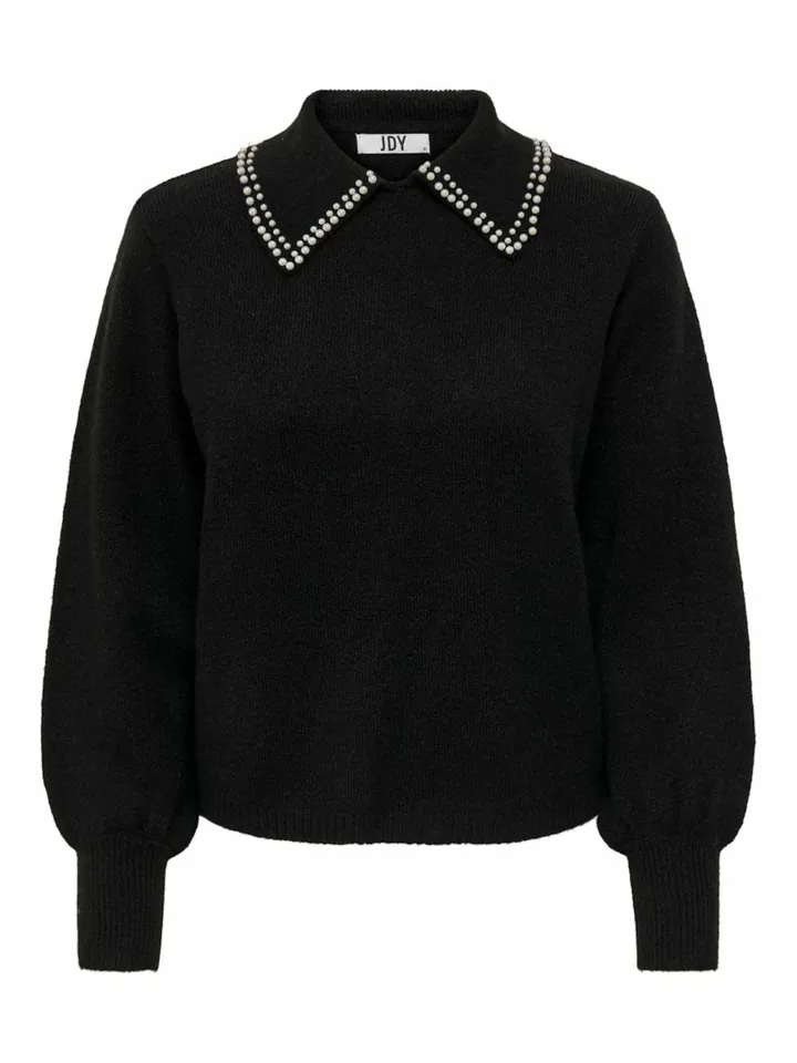 JDY Jersey negro / blanco perla