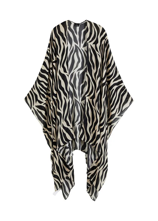 Poncho con estampado de cebra