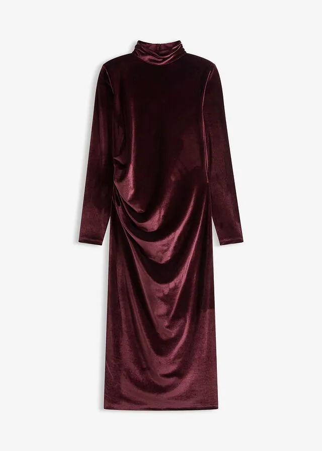 Vestido midi de terciopelo suave