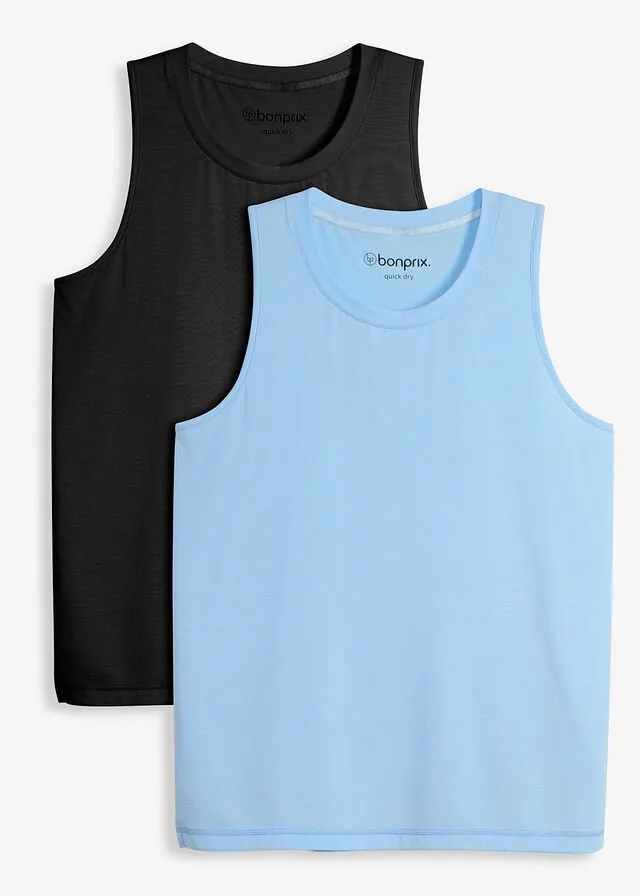 Camiseta deportiva con algodón de secado rápido para hombres (2 unidades)
