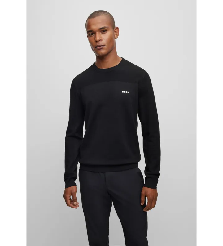 BOSS para hombre. 50498559 Jersey Momentum Dry Flex negro (3XL), Casual, Poliéster, Manga larga