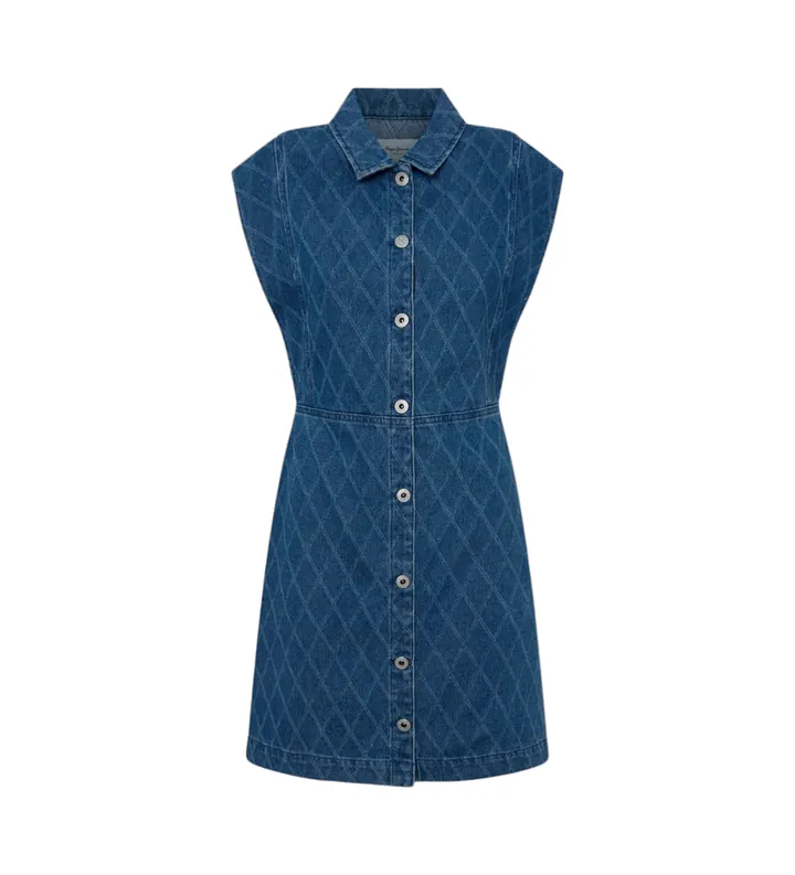 Pepe Jeans para mujer. PL953554 Vestido Chey azul (M), Casual, Algodón, Denim, Sin mangas / Tirantes, Sostenible