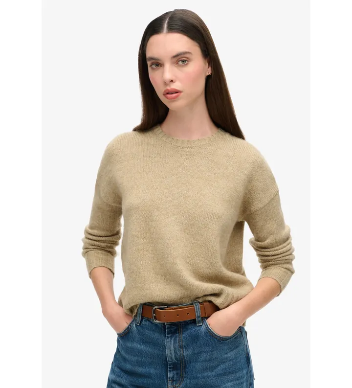 Superdry para mujer. W6110567A Jersey Essential marrón (L), Casual, Acrílico