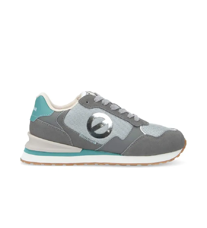 NO NAME para mujer. QNIPSK0 Zapatillas de piel y lona Tova Runner con suela ligera gris (37), Plano, Cordones, Casual