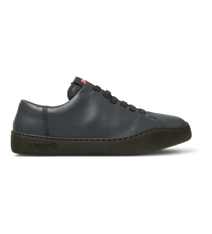 Camper para mujer. K200877-052 Zapatillas de Piel Peu Touring gris oscuro (36), Plano, Cordones, Casual