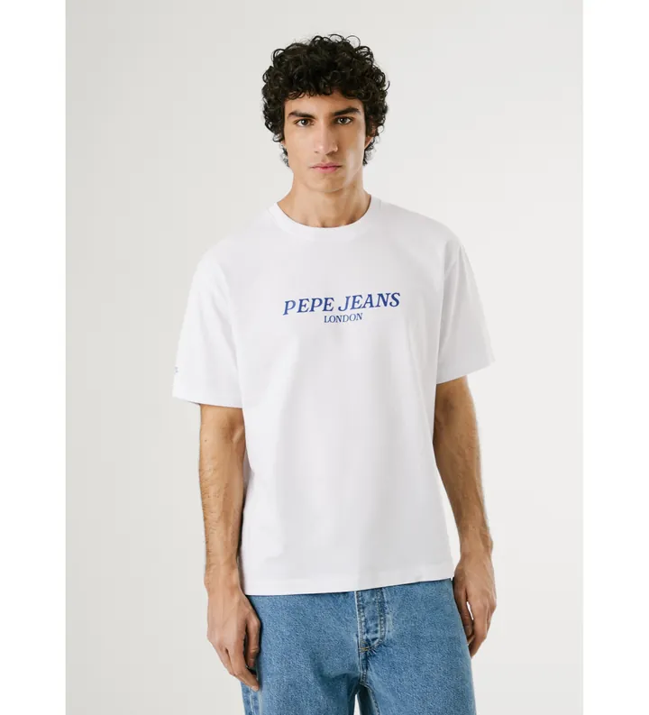 Pepe Jeans para hombre. PM509958 Camiseta Tadeo blanco (L), Casual, Algodón, Manga corta