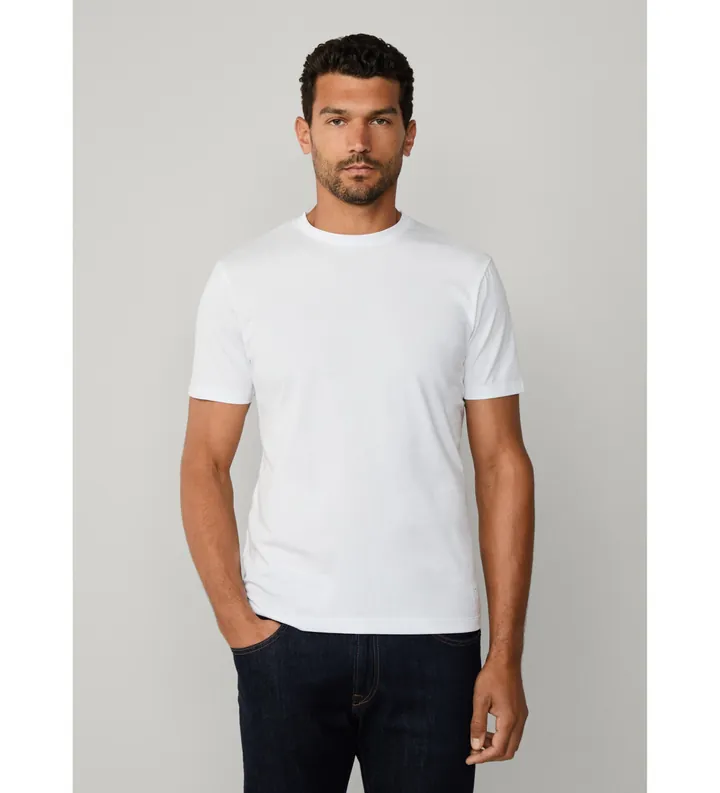 Hackett London para hombre. HM5000071 Camiseta Pima blanco (3XL), Casual, Algodón, Manga corta
