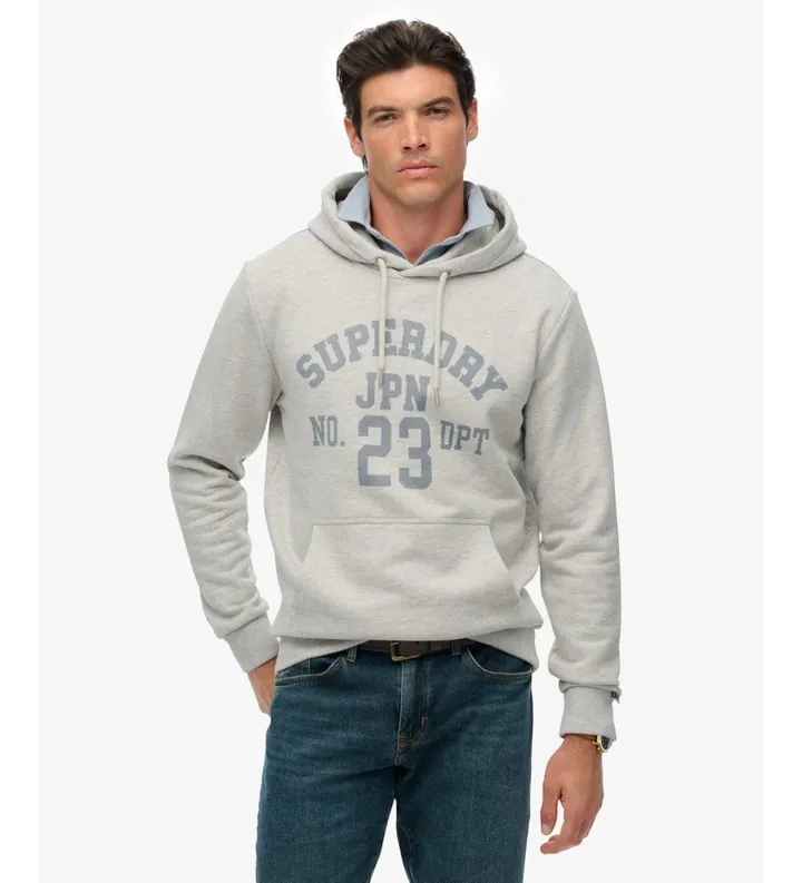 Superdry para hombre. M2014091A Sudadera Athletic Ess gris (L), Casual, Algodón