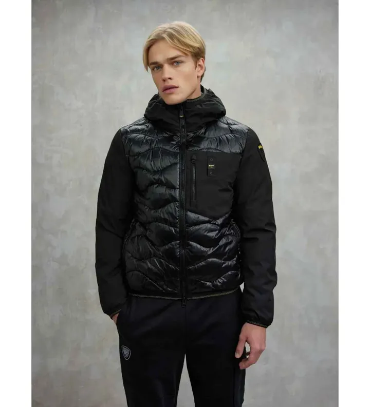 Blauer para hombre. 25WBLUC08078 Plumífero Albert negro (L), Casual, Poliéster