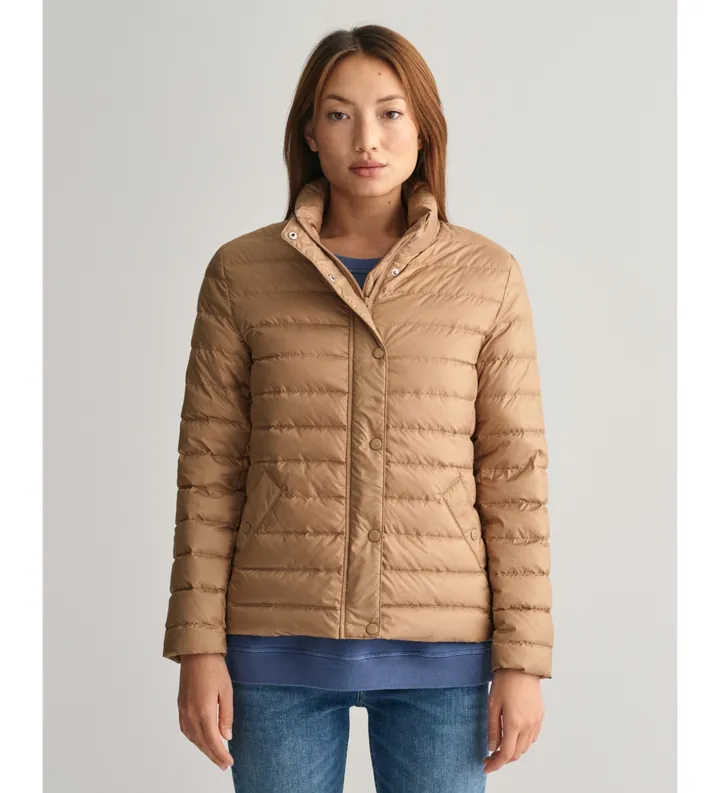 Gant para mujer. 4700281 Chaqueta de plumón ligera marrón (XXL), Casual, Poliéster Reciclado, Sostenible