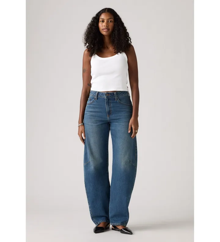 Levi's para mujer. 0039A-0001 Jeans Baggy Dad Barrel azul (28/32), Casual, Algodón, Denim