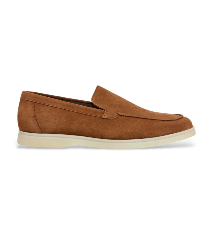 Hackett London para hombre. HMS200109 Mocasines de Piel Martin Plain marrón (42), Plano, Ninguno, Casual